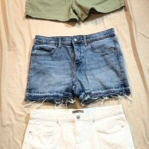 FOUR pairs Falls Creek Denim Shorts SIZES 6 & 8 (Olive/blue/white/black)